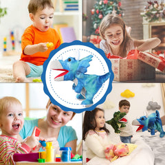 JUSTQUNSEEN dinosaur puppet fits hands comfortably for kids and adults.