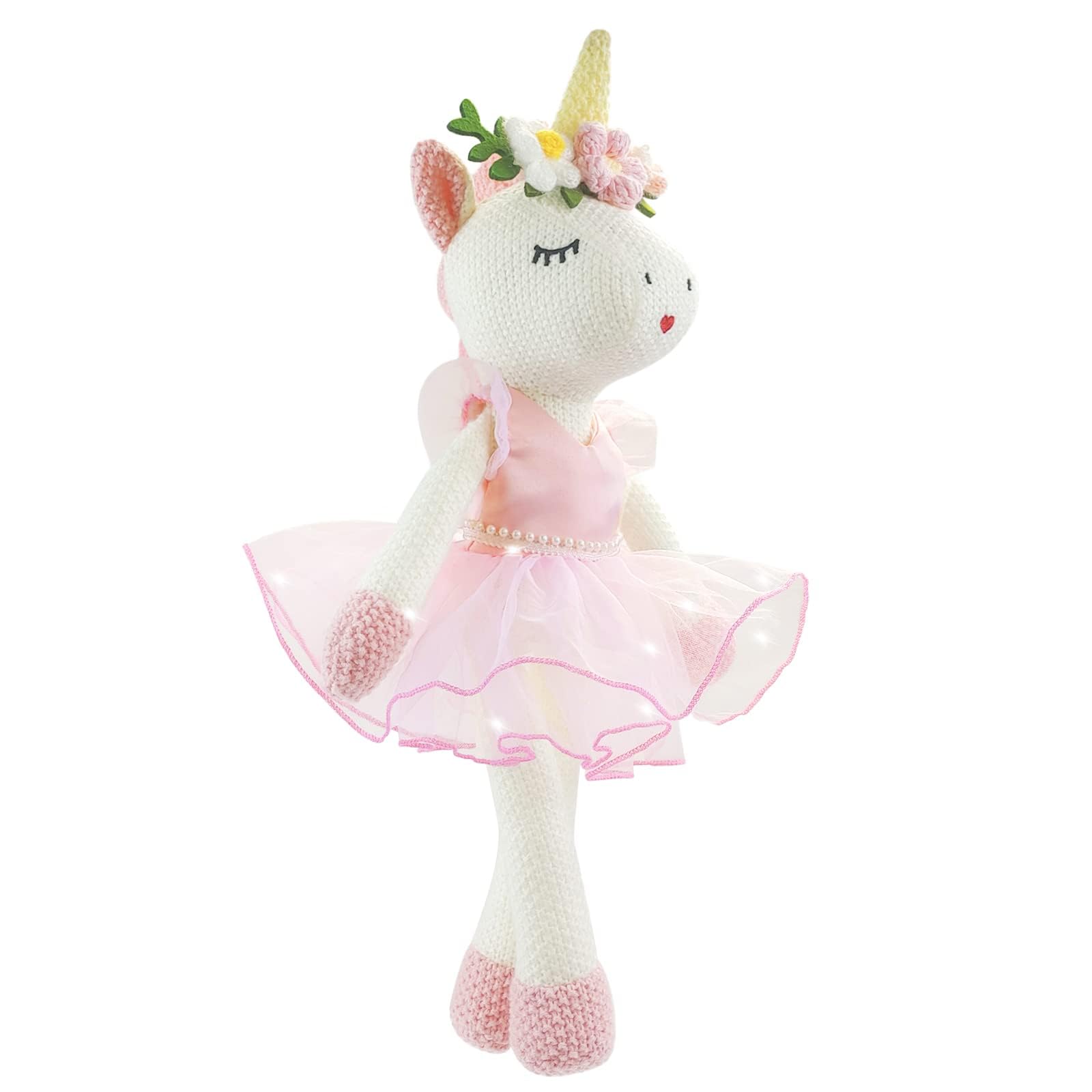 JUSTQUNSEEN unicorn plush Alice face offers soft cuddly comfort for bedtime.