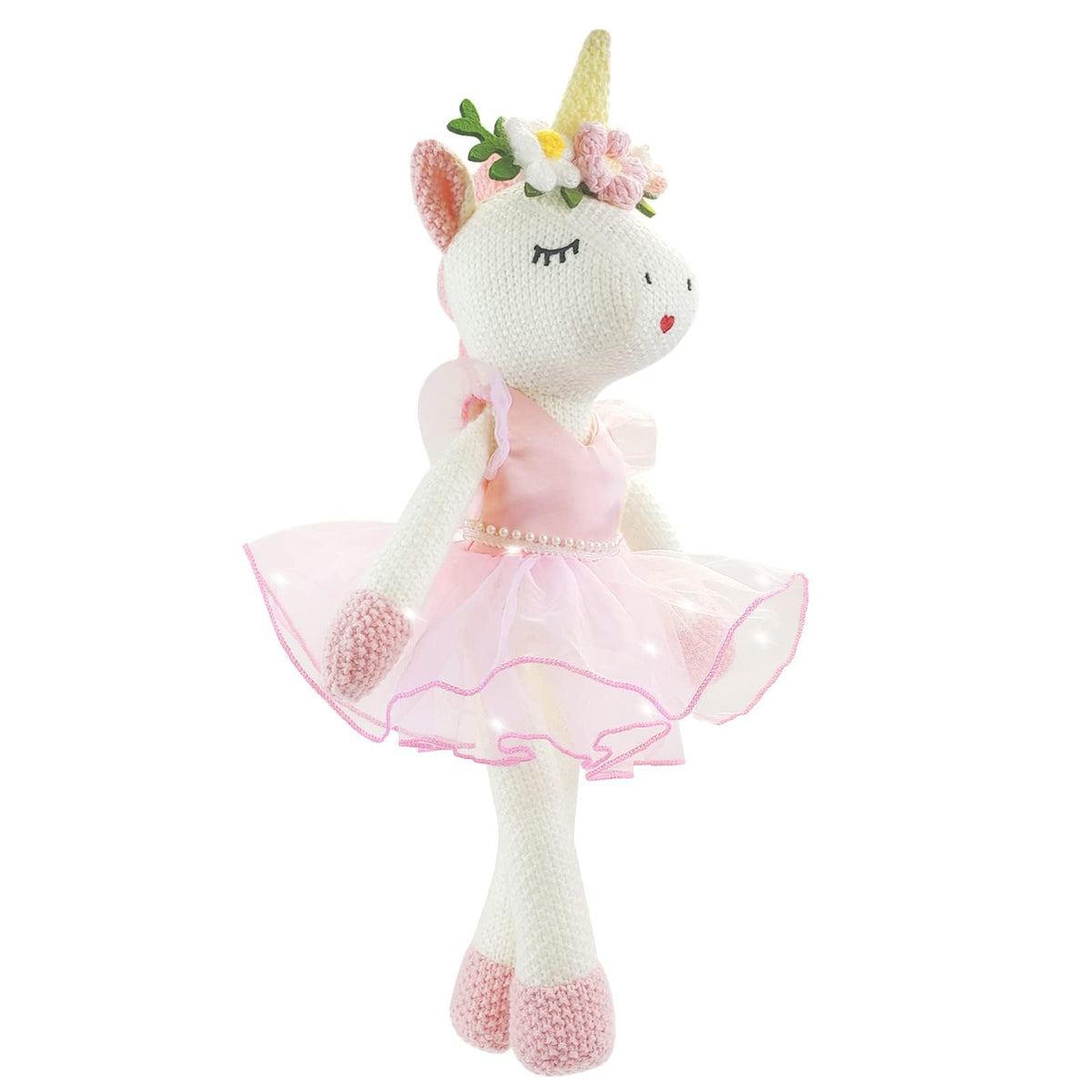 JUSTQUNSEEN unicorn plush Alice face offers soft cuddly comfort for bedtime.