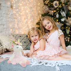 JUSTQUNSEEN unicorn plush satin organza skirt inspires graceful pretend fashion.