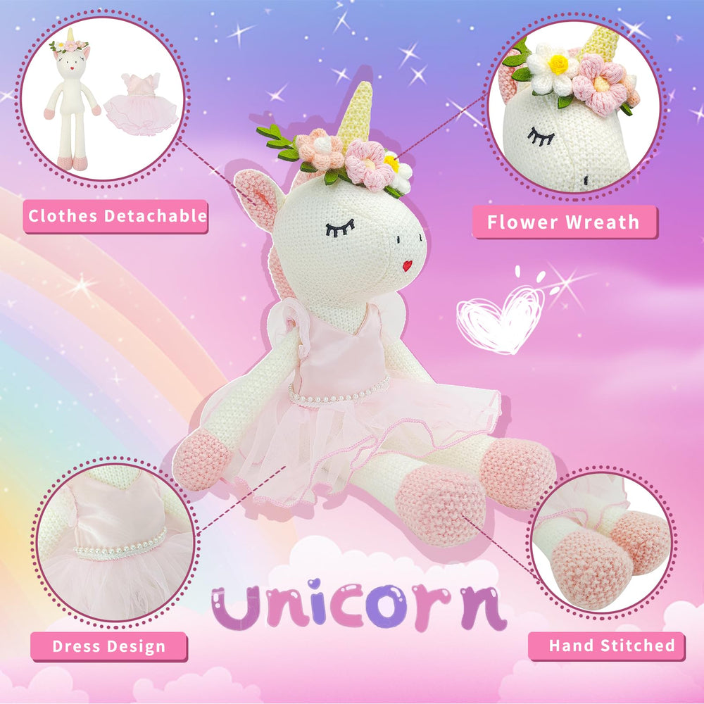 JUSTQUNSEEN unicorn plush wreath headpiece sparks creative dress-up adventures.