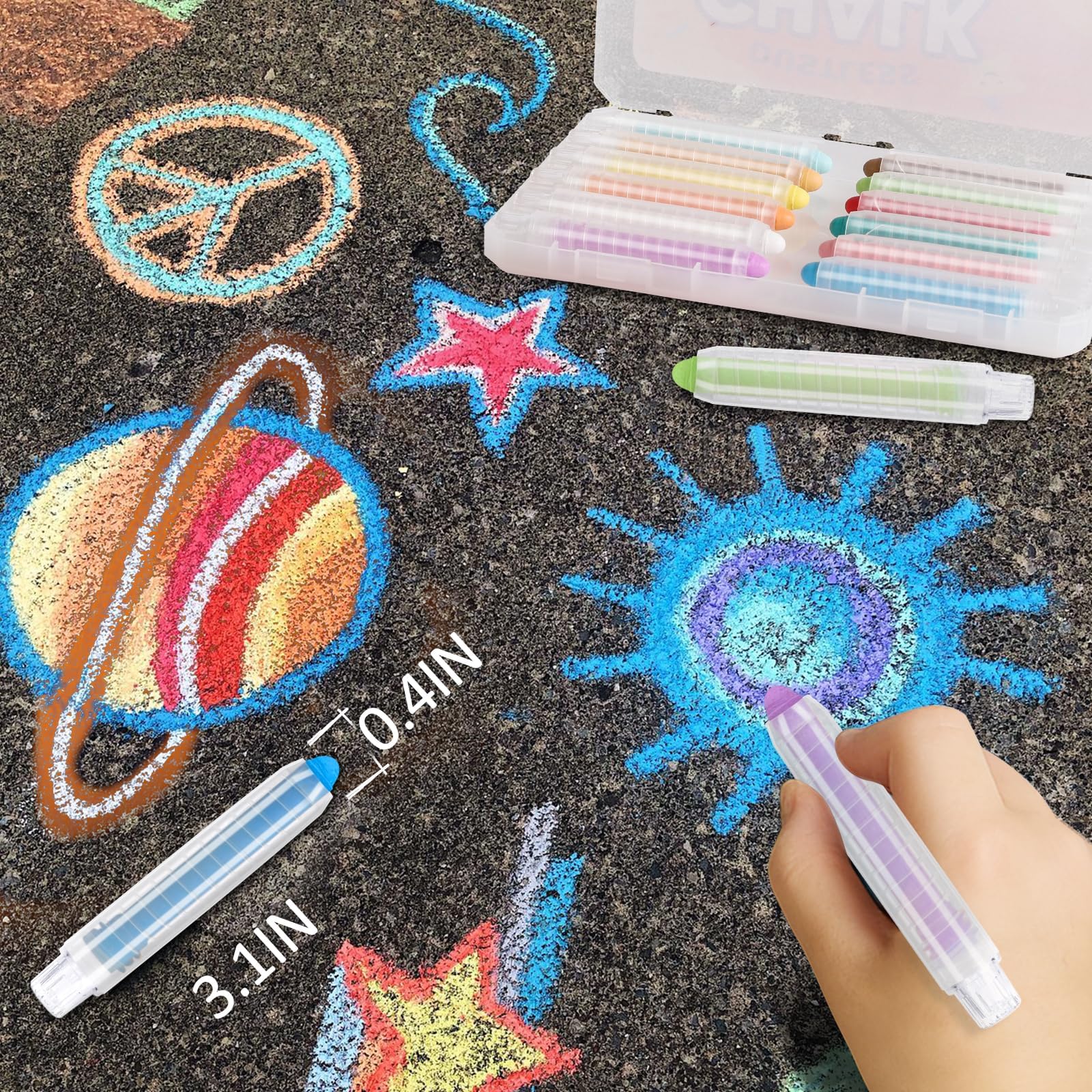 JustRed indoor playroom use with washable colors and minimal chalk dust.