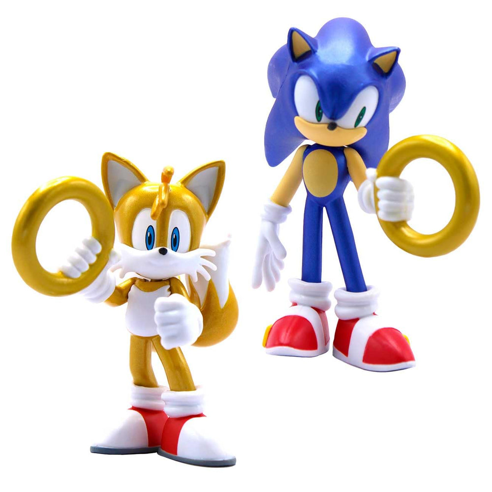 Just Toys Sonic metallic figure with interchangeable arms for multiple action options.