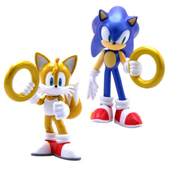 Just Toys Sonic metallic figure with interchangeable arms for multiple action options.