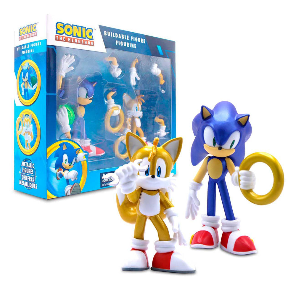Just Toys Sonic metallic 4-inch figure in a dynamic pose for display or play.