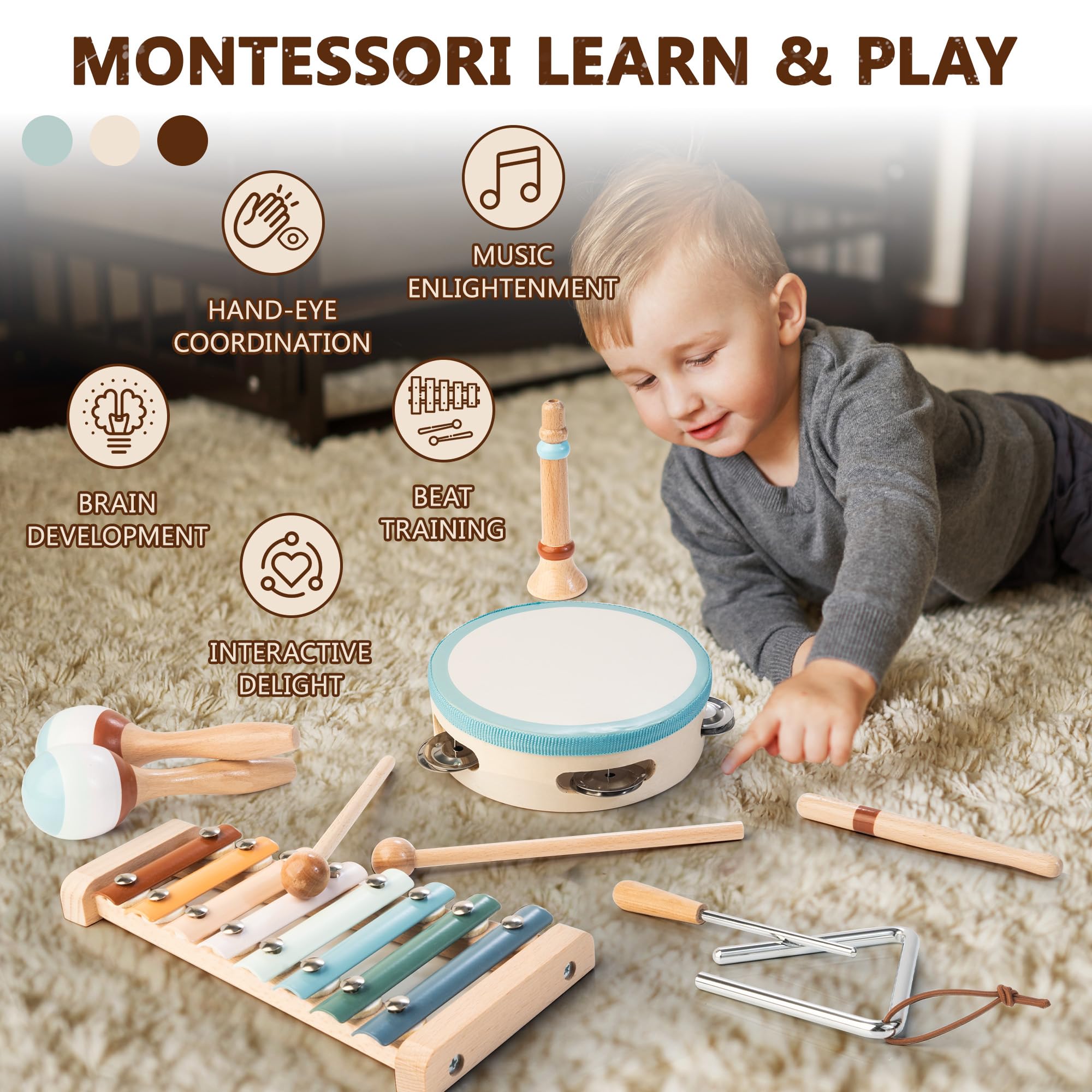 JustWood maracas set supports sensory and social play