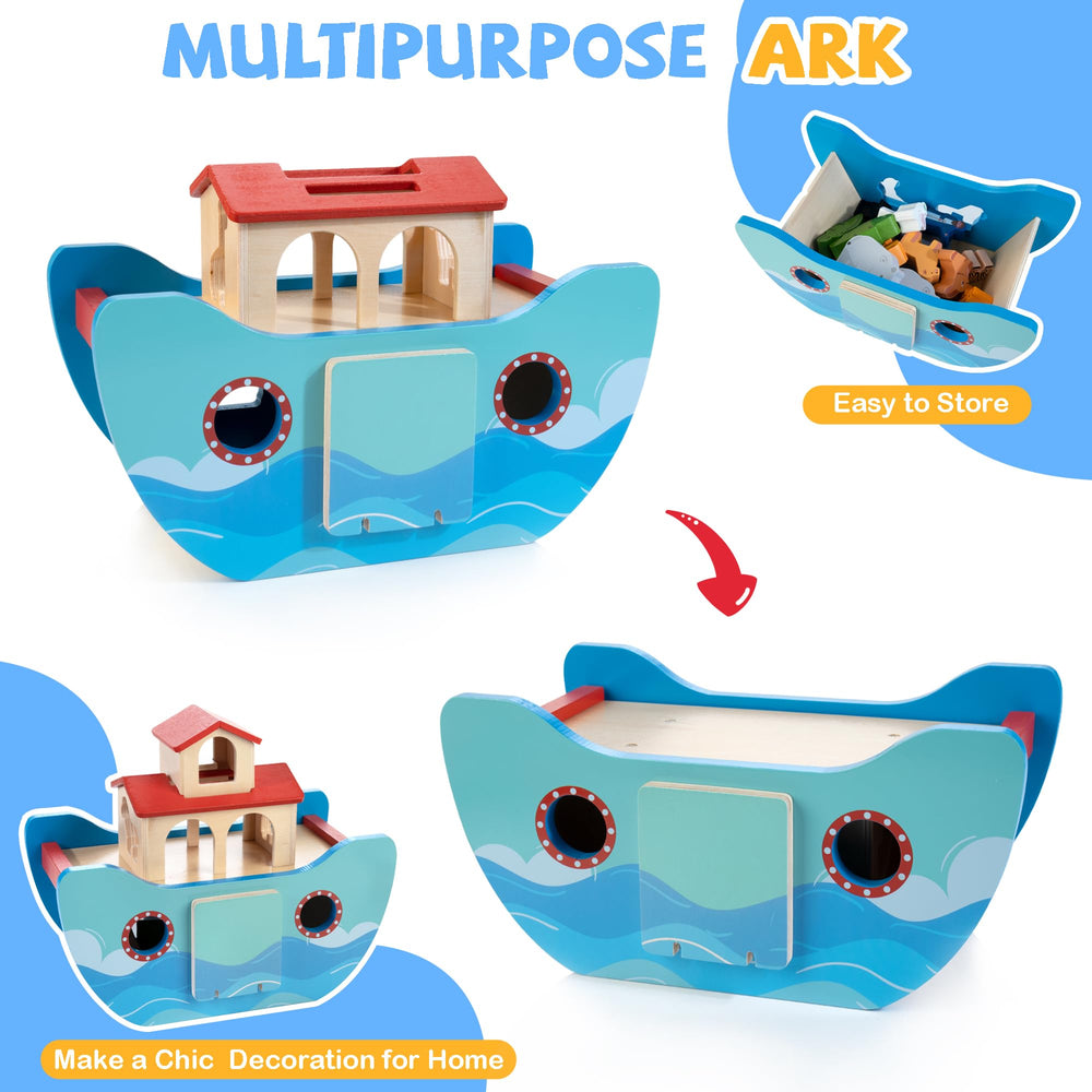 JUSTWOOD Noah's Ark rainbow piece adds colorful pretend journeys.