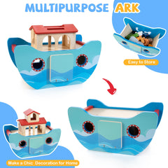 JUSTWOOD Noah's Ark rainbow piece adds colorful pretend journeys.