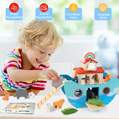 JUSTWOOD Noah's Ark storybook supports guided storytelling.