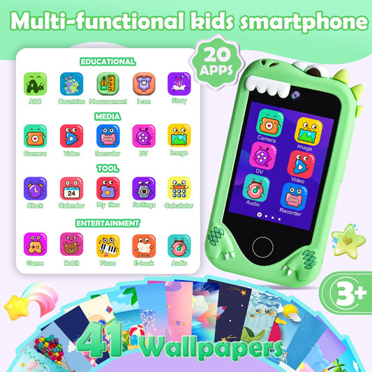Jusvenmt dinosaur toy phone side view ideal for portable learning on the go