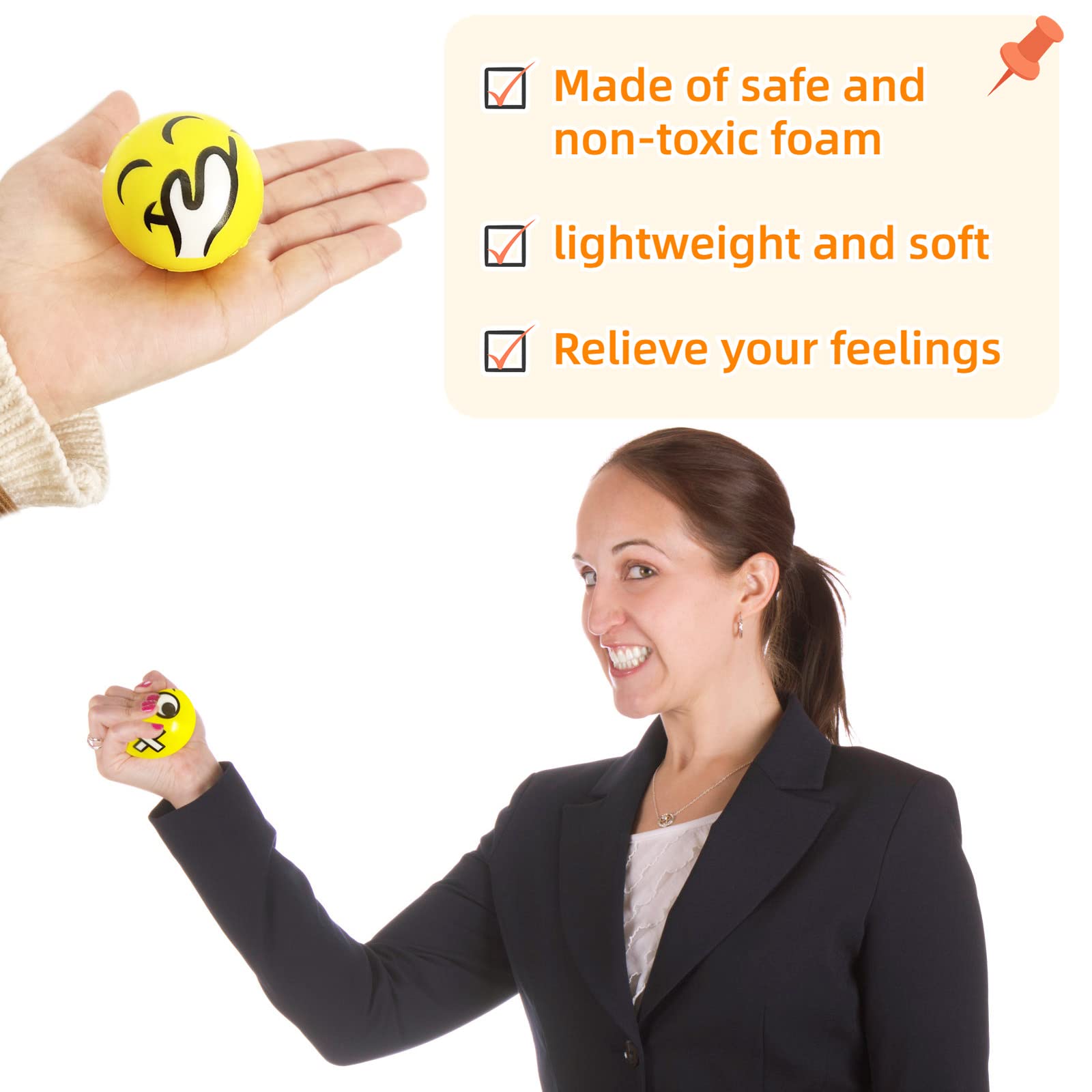 Juuxncgv hand-squeeze stress ball offers quick tension relief.