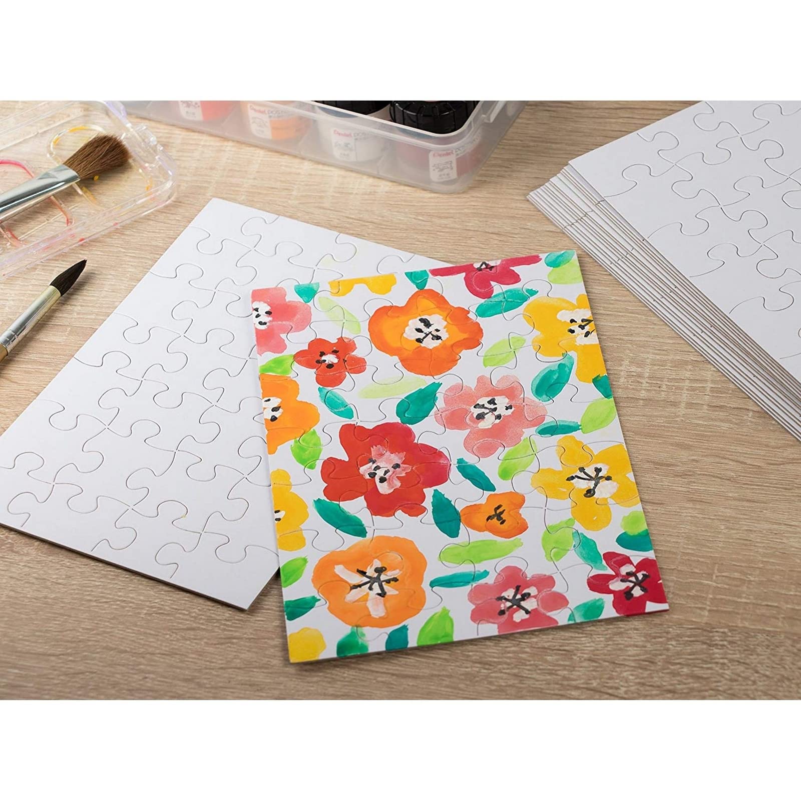 Juvale paint and crayons ready puzzle canvas for color exploration