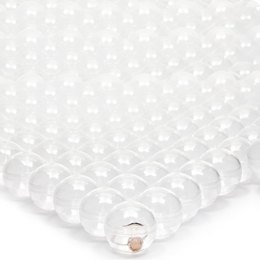 Juvale gumball capsules in clear 1.1-inch diameter with secure lids for prizes.