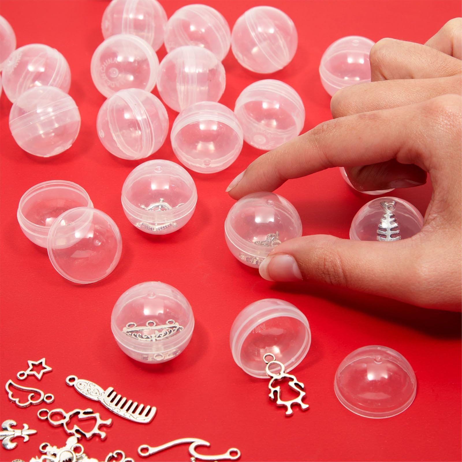 Juvale gumball capsules shown in a capsule dispenser for easy use.