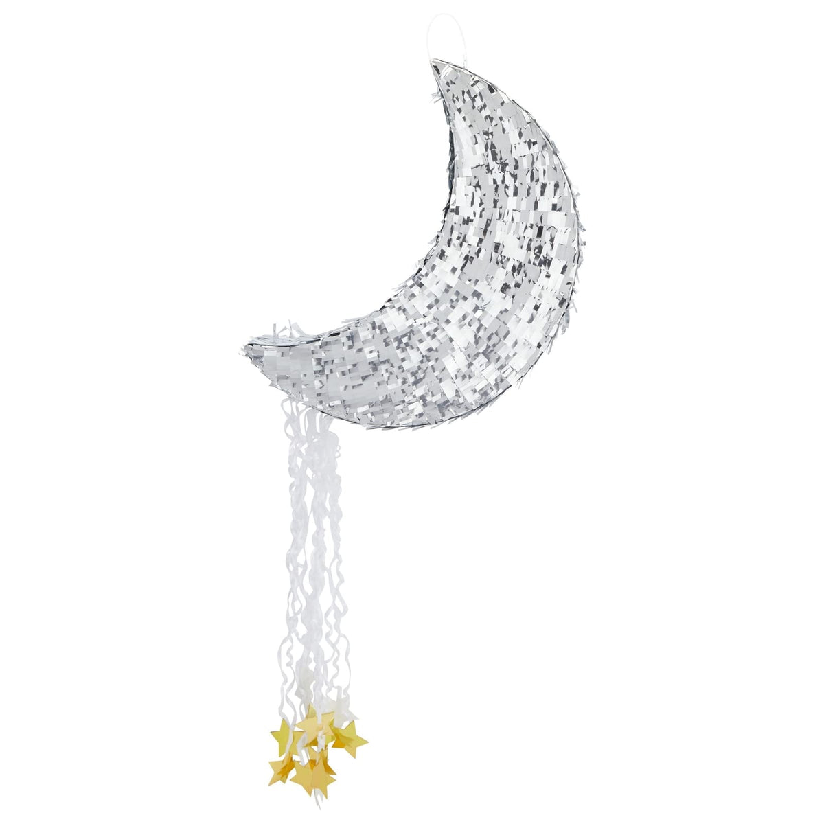 Juvale pull string moon pinata with crescent silhouette brightens star themed parties