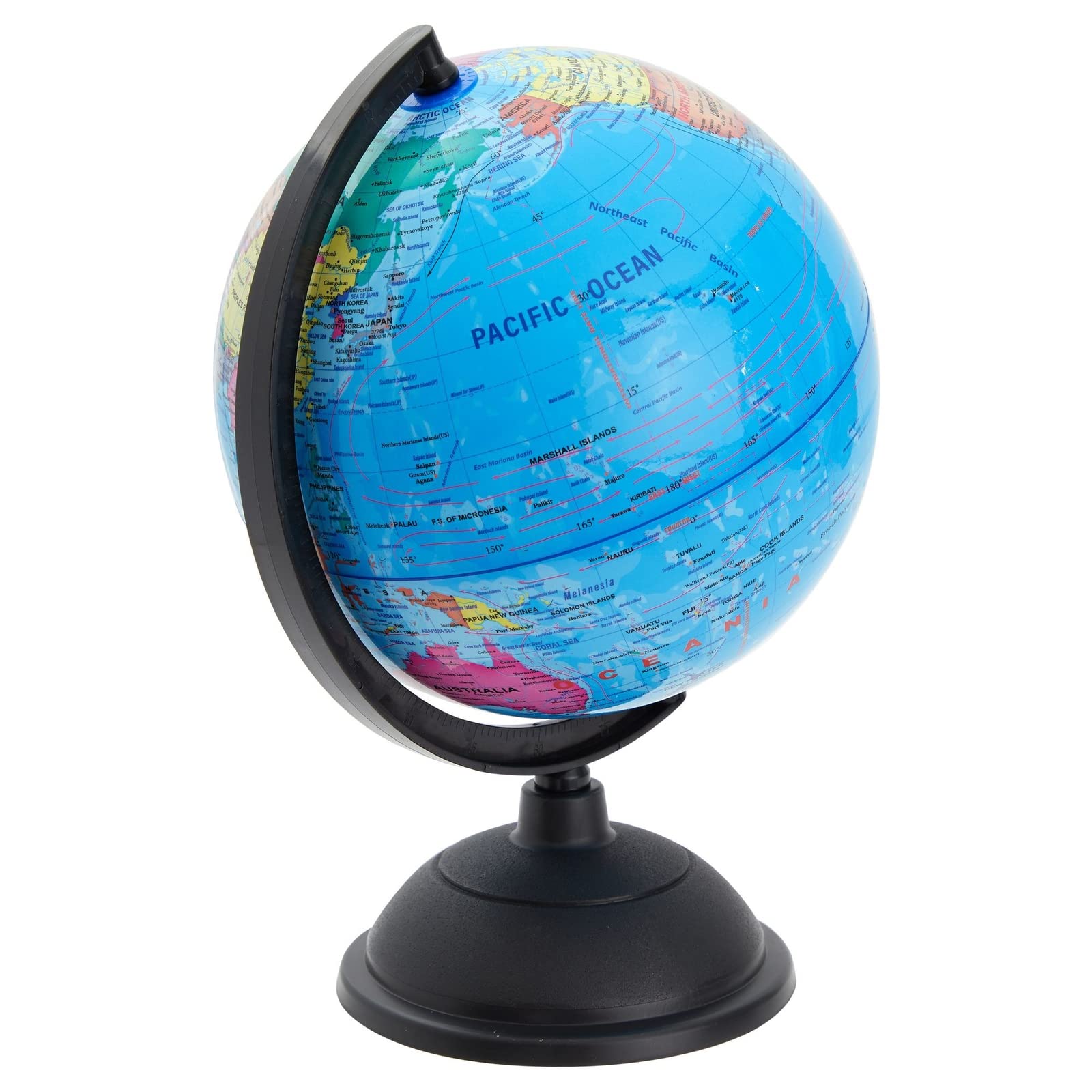 Juvale rotating world globe for kids, smooth motion supports interactive study.
