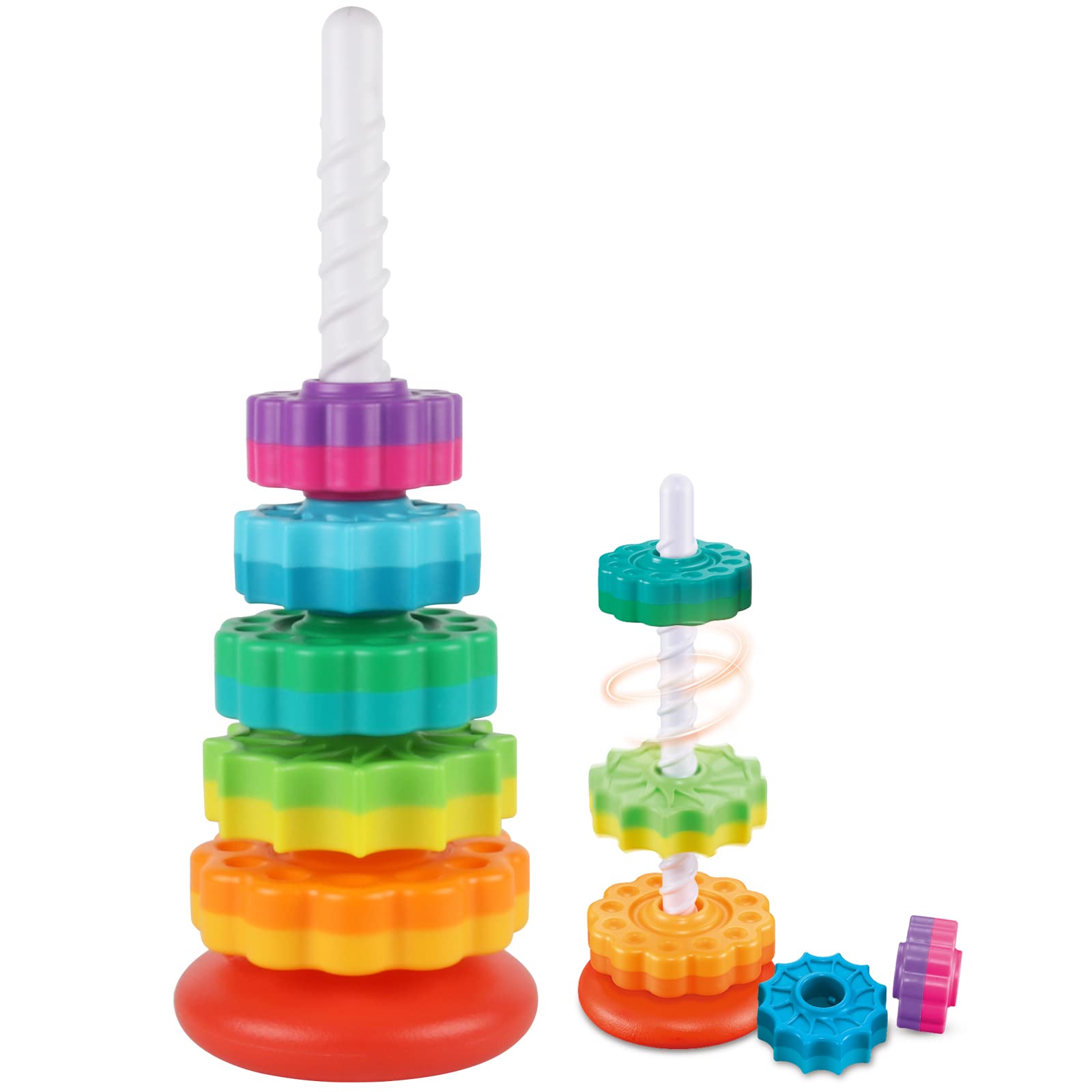 JUXUE rainbow stack disc for color recognition and stacking play