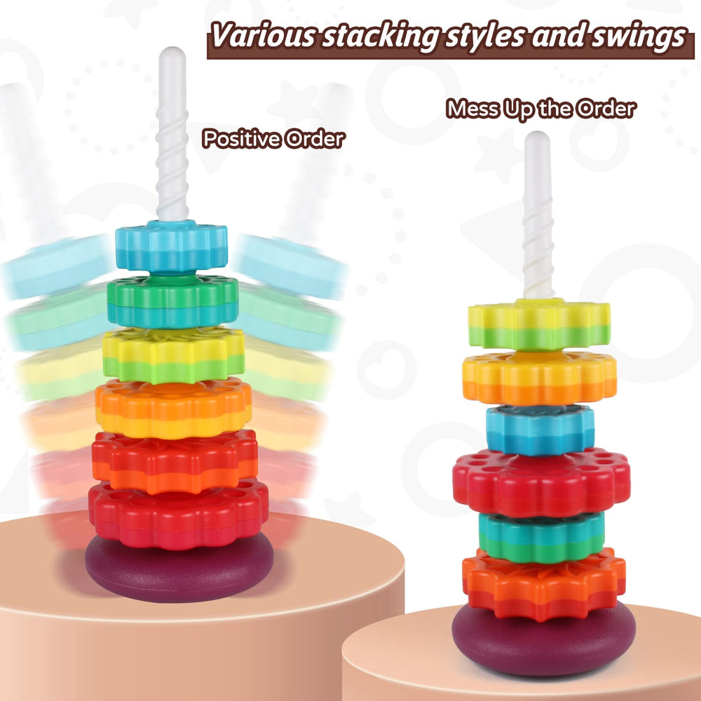 JUXUE color wheels on spinning toy encourage visual tracking and color matching