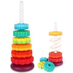 JUXUE rainbow discs on spinning toy promoting color recognition during play