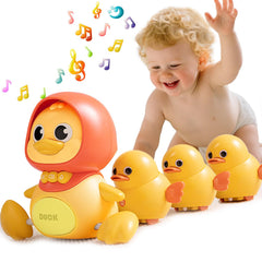 JUYEE Mama Duck and Baby Ducks aligned for magnetic train, encouraging crawling and interaction