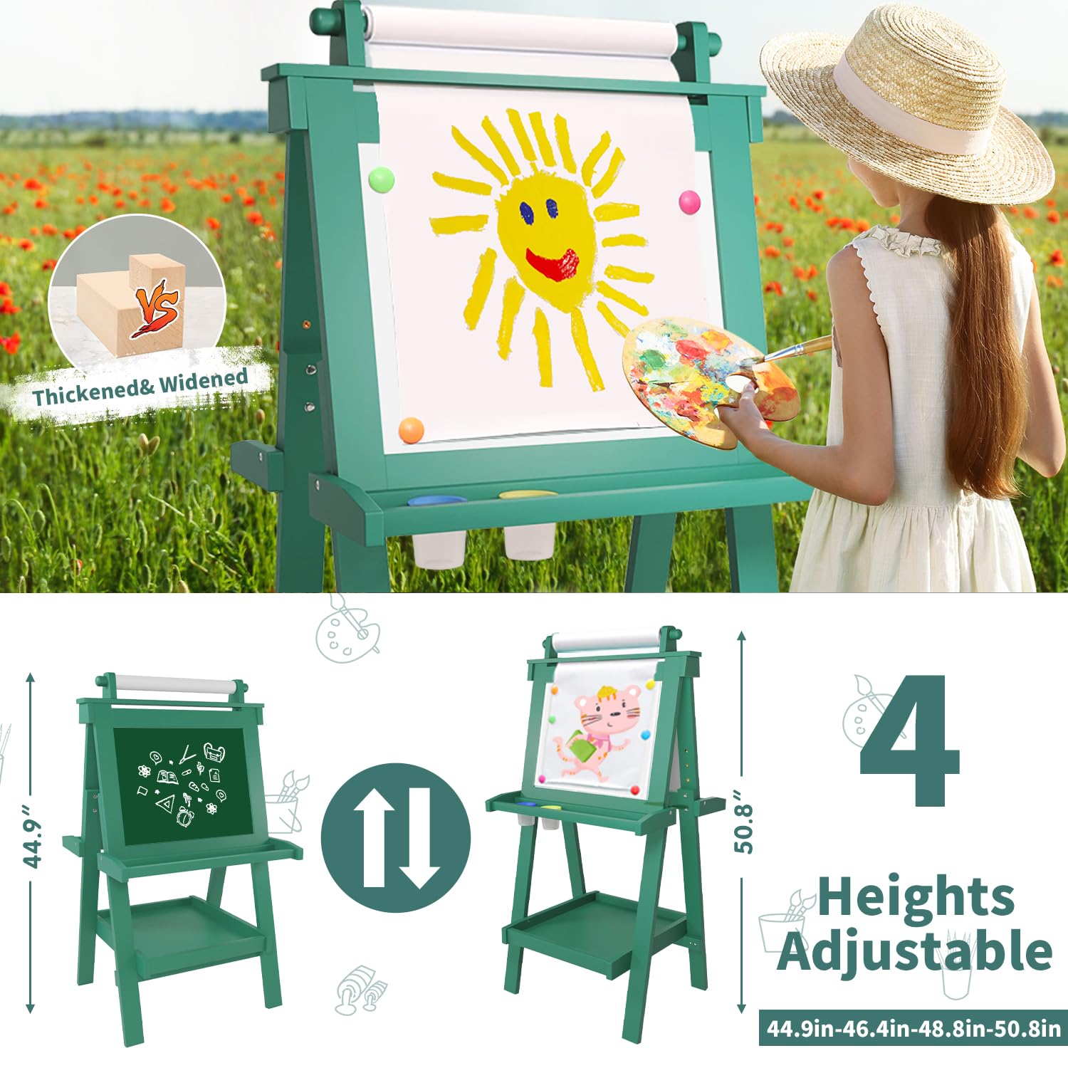 JUZBOT easel height settings adapting as child grows