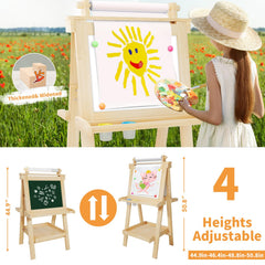 JUZBOT easel showing four height settings to grow with children.