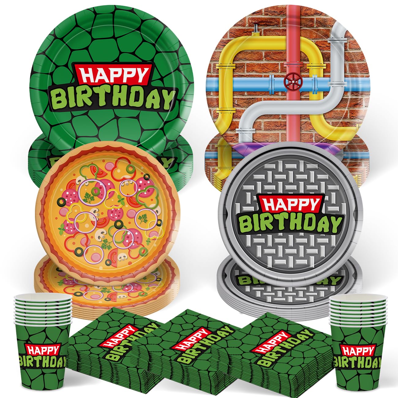 JVORFDG turtle dinner plates with two designs for easy party setup.