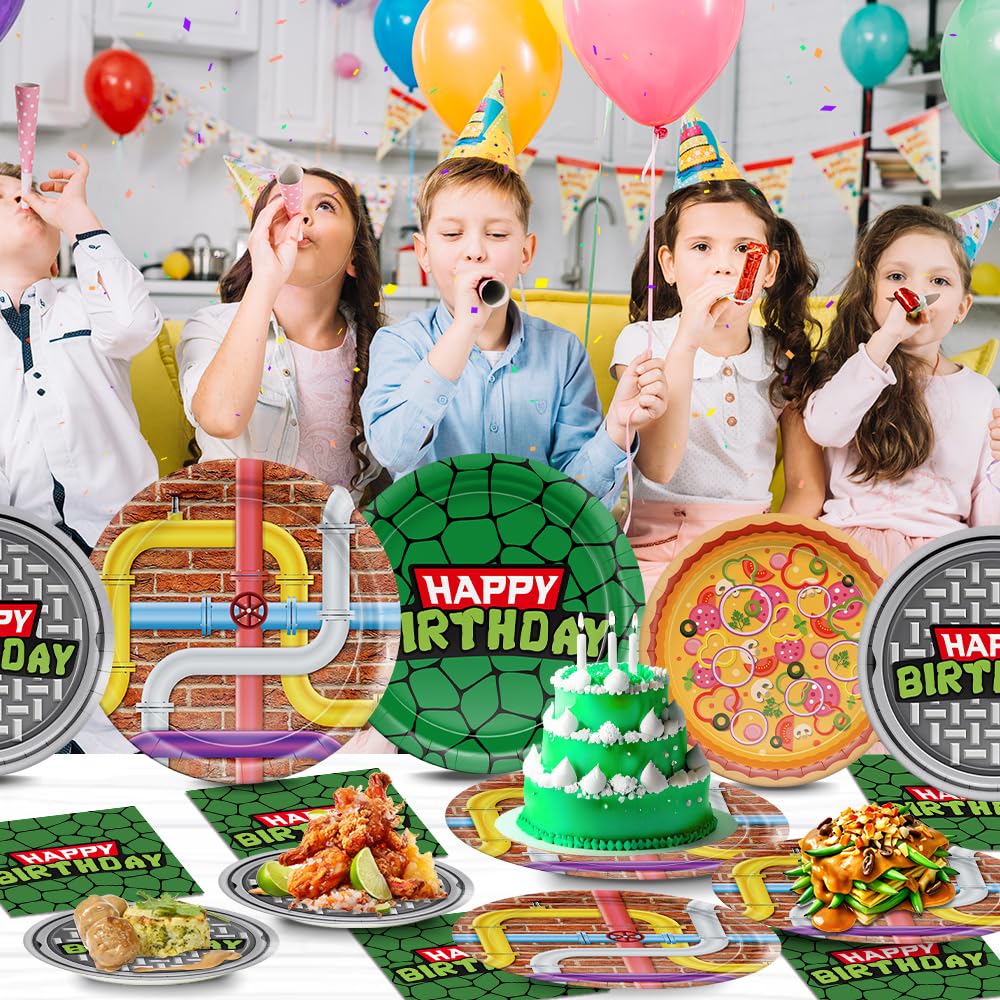 JVORFDG turtle party scene shows vibrant, kid-friendly birthday setup.
