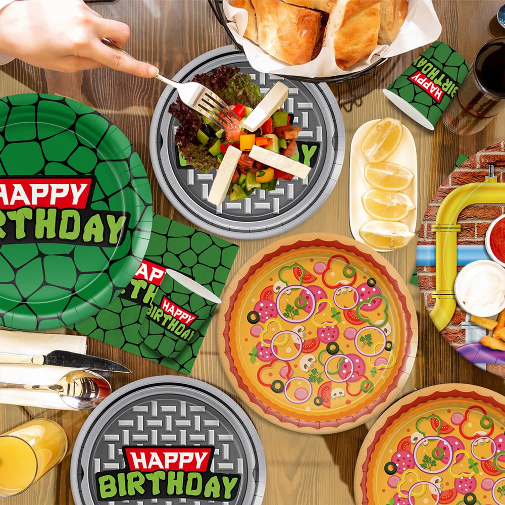 JVORFDG turtle tableware packaging simplifies disposal after celebrations.