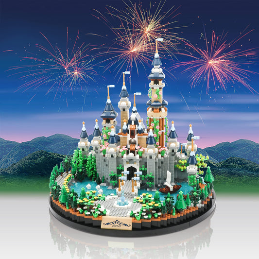 JXRLMB Magic Princess blue castle micro blocks for a detailed display piece