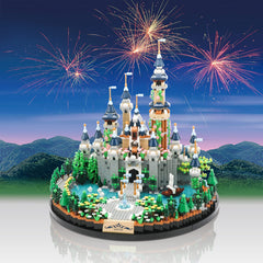 JXRLMB Magic Princess blue castle micro blocks for a detailed display piece