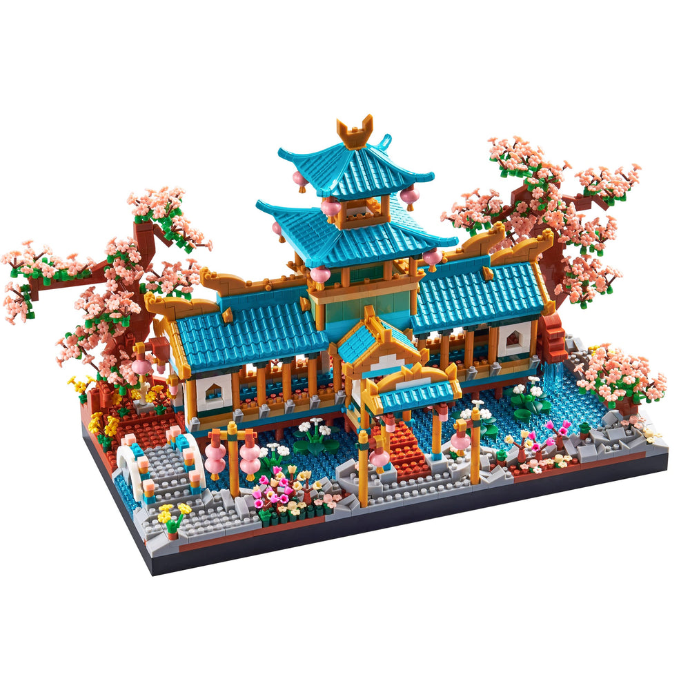 JXRLMB Suzhou Garden model with sakura trees for elegant desk decor