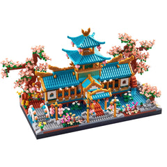 JXRLMB Suzhou Garden model with sakura trees for elegant desk decor
