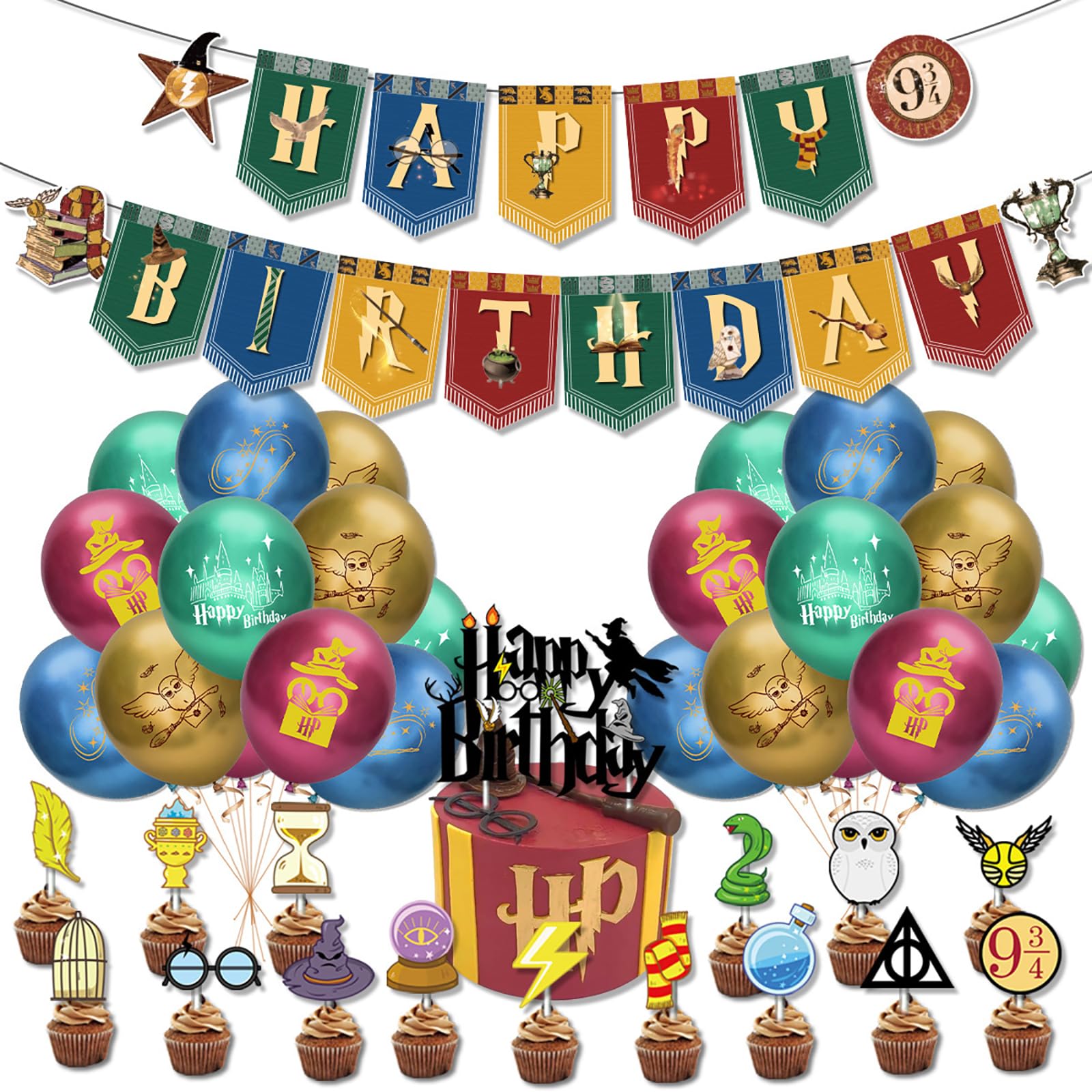 JYCMMFC wizard birthday banner for a vibrant party backdrop and photo moments.