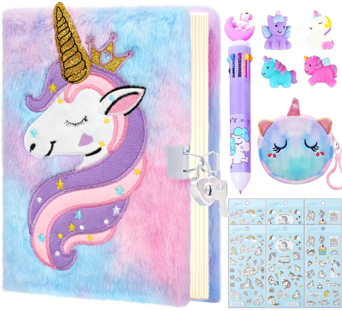 JYPLKCMT fluffy diary with lock for girls keeps secrets safe during school