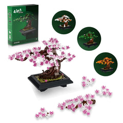 JYPRYMO 4-in-1 bonsai bricks spring view for calming seasonal display.
