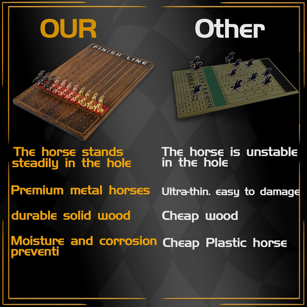 Jyquorp Horse Race Board Game card boxes and accessories organized for easy setup.