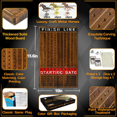 Jyquorp Horse Race Board Game dice and card boxes enable quick, engaging turns.