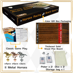 Jyquorp Horse Race Board Game metal horses highlight premium metal figures with lasting performance.