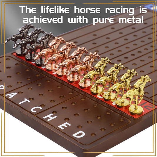 Jyquorp metal horse race board game horses close-up show premium metal figures.
