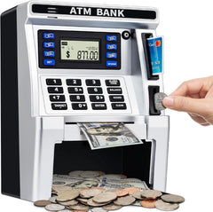 Jyusmile ATM piggy bank accepting real cash to grow savings
