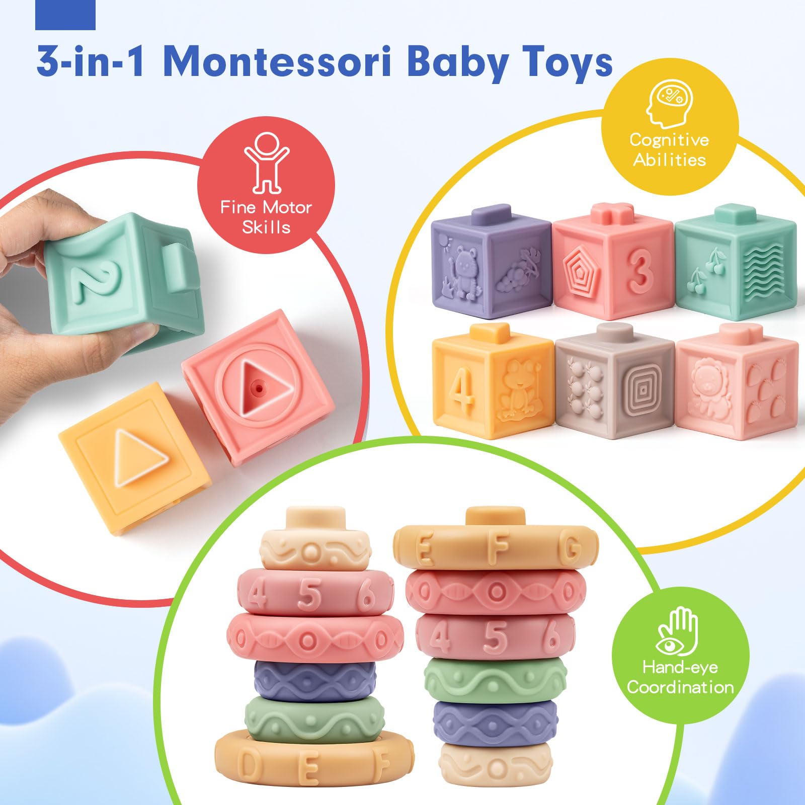 Jyusmile atomic teether offers multiple chew points for teething relief.