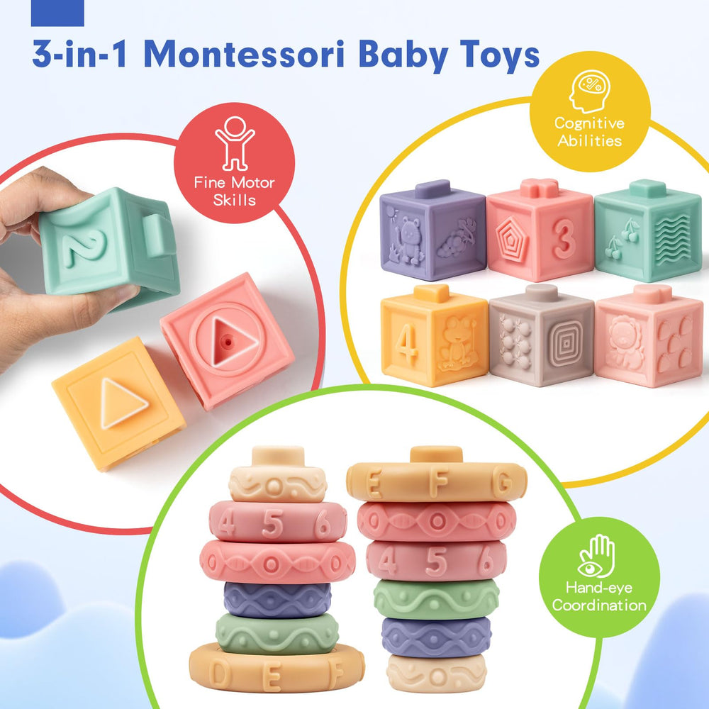 Jyusmile atomic teether offers multiple chew points for teething relief.