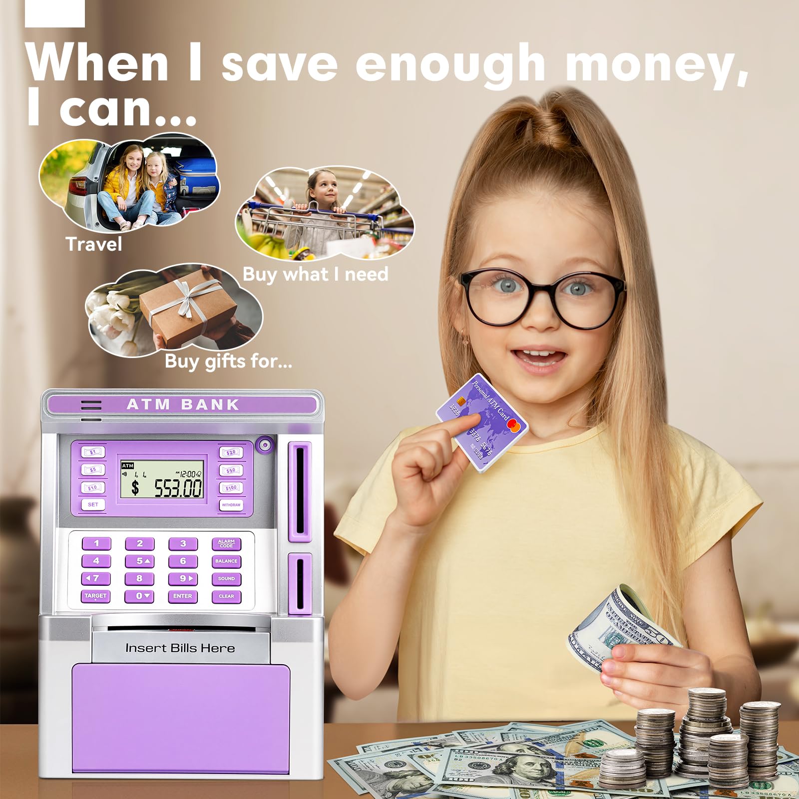Jyusmile goal setting panel lets kids set savings targets