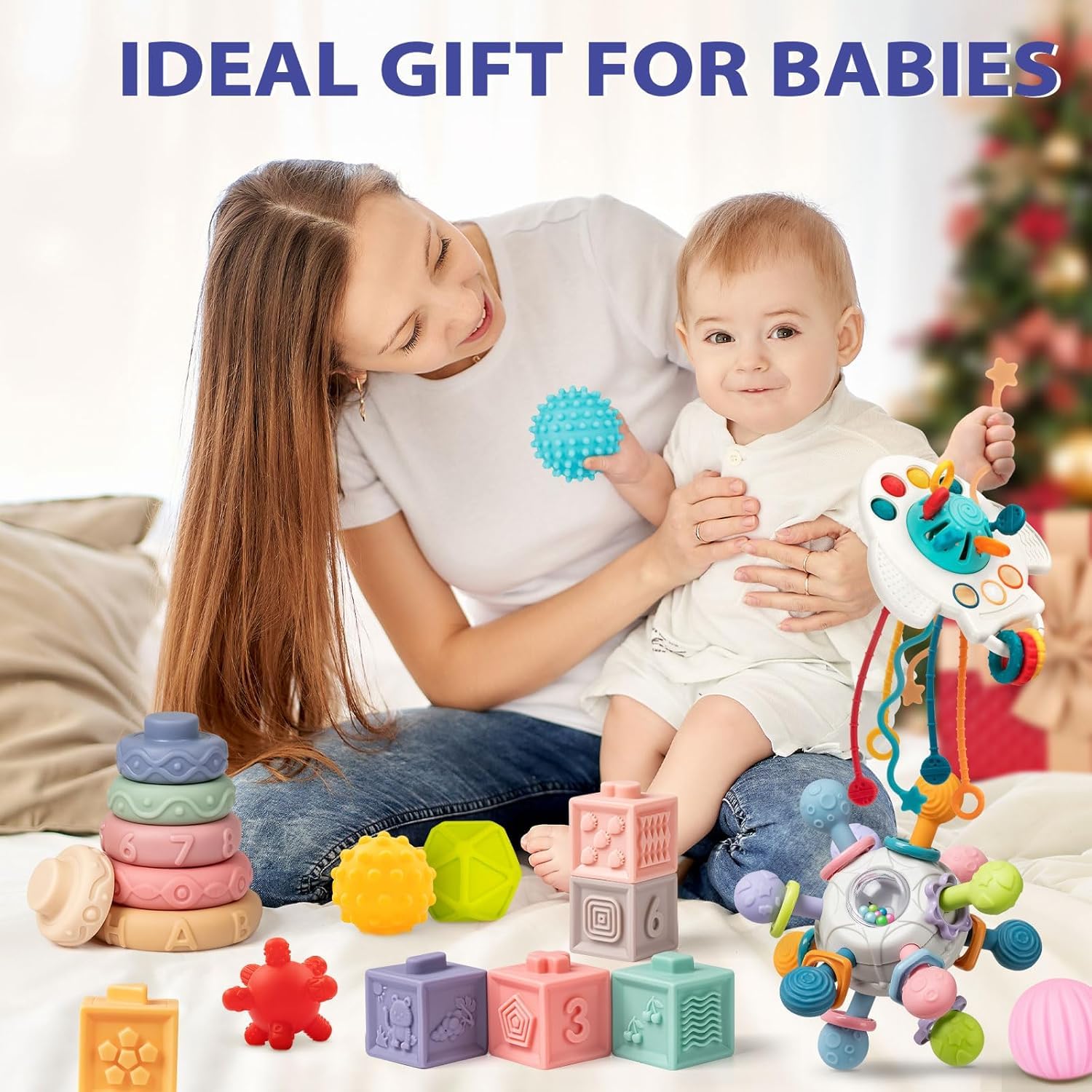 Jyusmile interactive rattle sounds encourage baby curiosity and engagement.