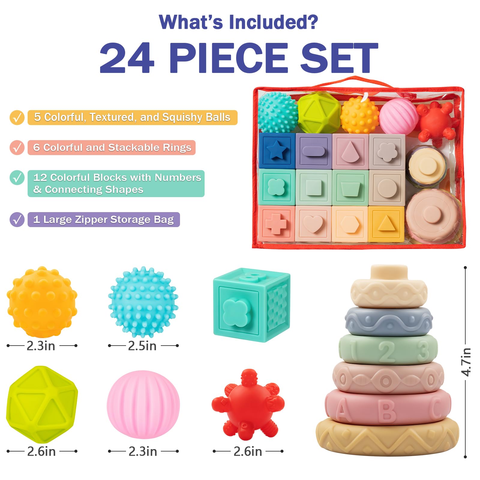 Jyusmile Montessori stacking rings support hand eye coordination through easy grasping