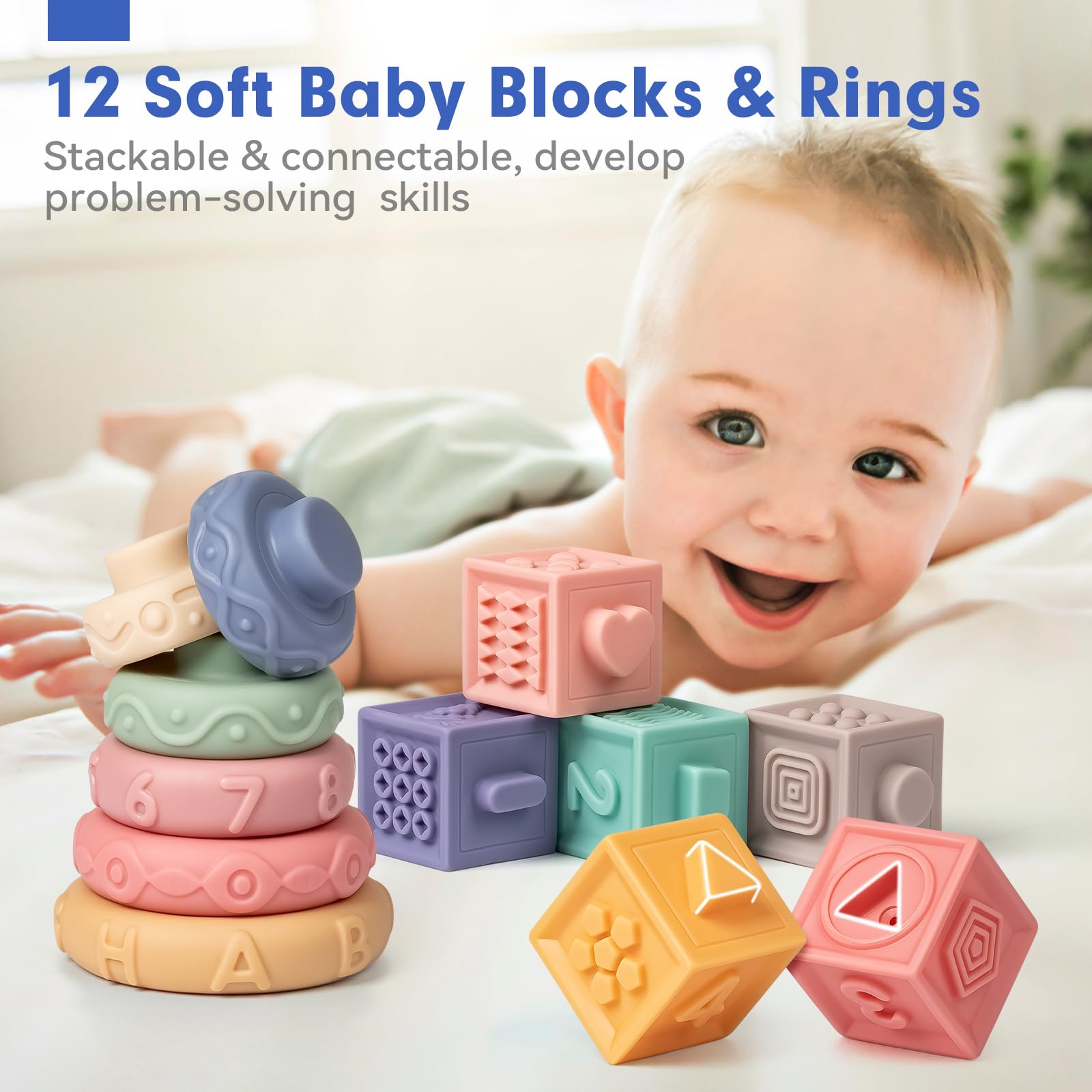 Jyusmile rotating ball teether engages babies during sensory playtime.