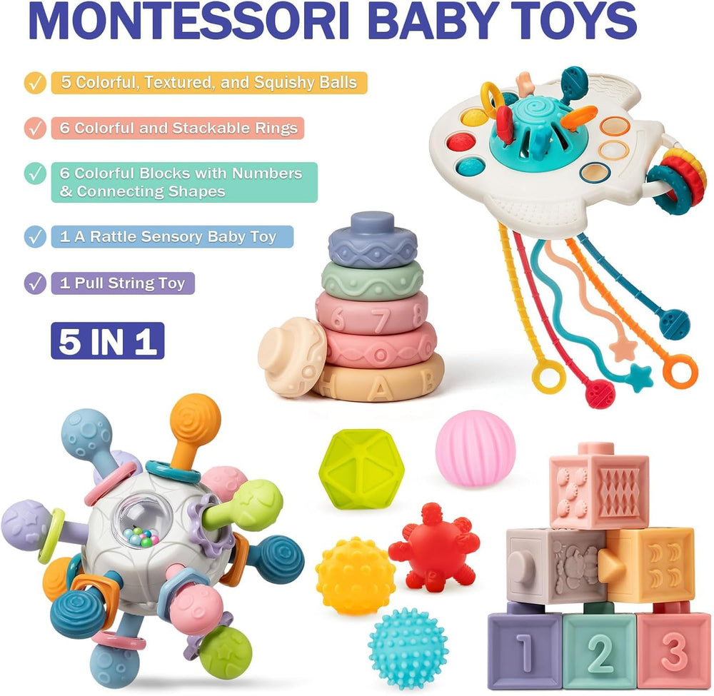 Jyusmile soft building blocks invite stacking play and shape recognition.