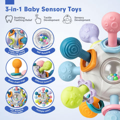 Jyusmile soft stacking rings are squeezable and great for little hands.