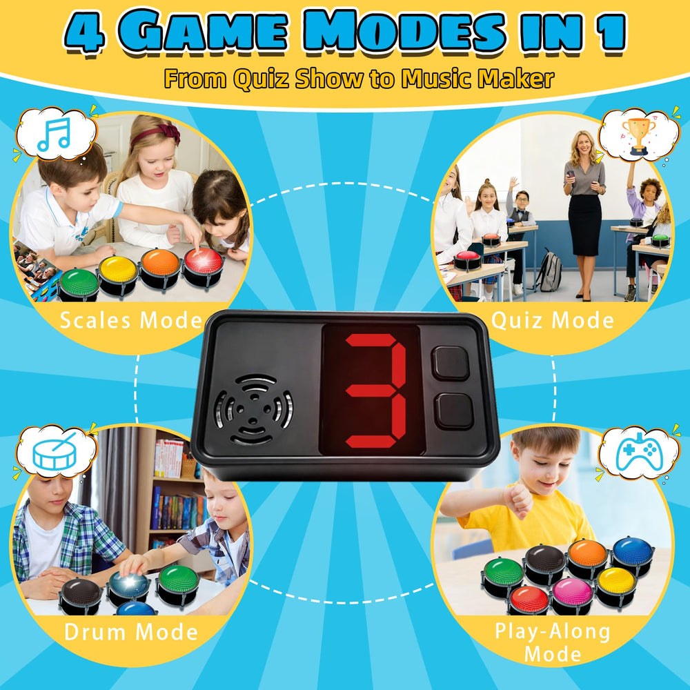 Jyyuehai buzzer system offers four dynamic modes for versatile trivia games.
